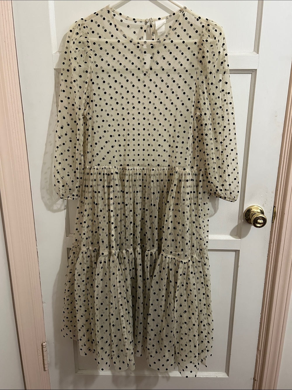 H&M Sheer Polka Dot Dress M